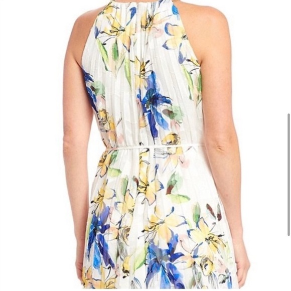 Alex Marie NWT Floral Halter Dress Semi Sheer, Chain Detail High Low Chiffon 2 - Picture 10 of 16
